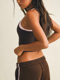 On The Double Layered Tank in Dark Chocolate