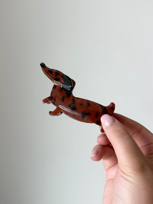 Dachshund Hair Clip in Tortoise