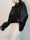 On RePLEAT Faux Leather Jacket in Black
