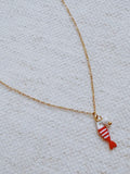Striped Fish Necklace in Red