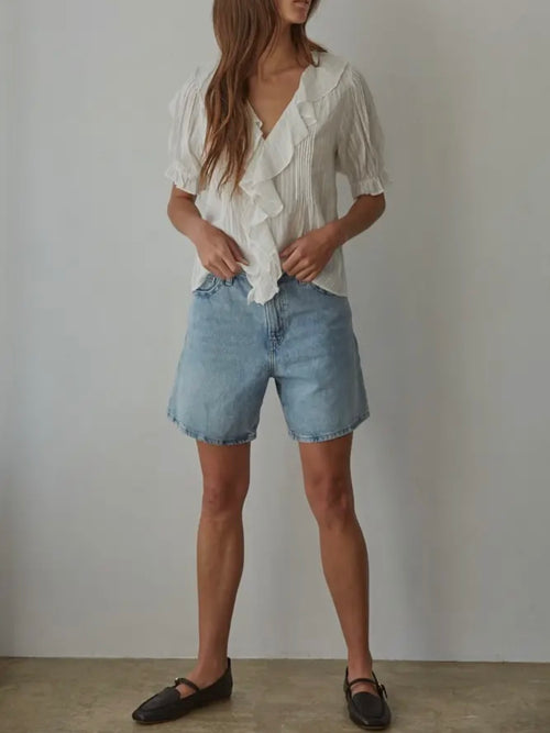 Perhaps A Puff Sleeve Blouse in Off White