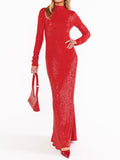 All Out Maxi Dress in Red Sequins