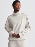 Ariana High Neck Midlayer in Cement Marl/Chocolate