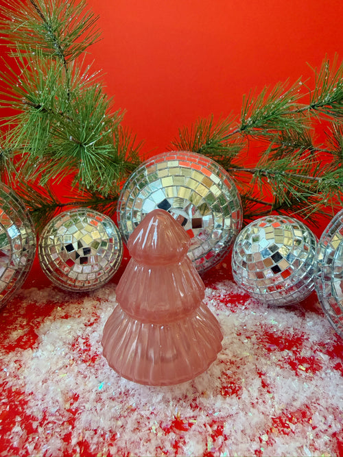 Mini Mercury Glass Tree in Pink