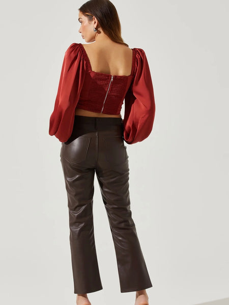 Penny Top in Rust Red
