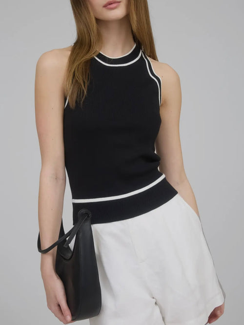 Came To Contrast Tank in Black