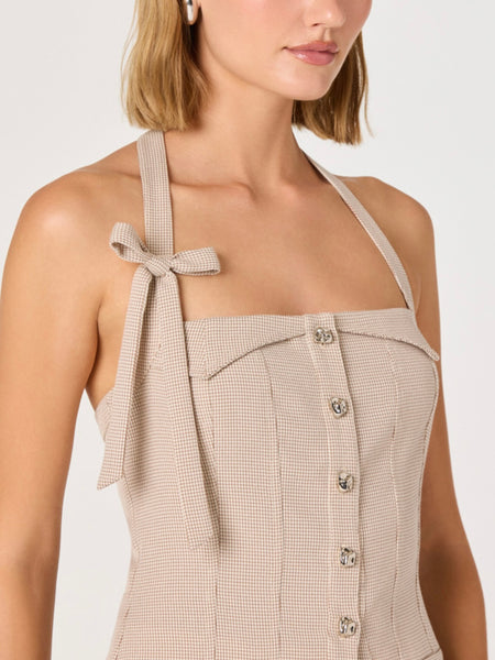 Cithara Top in Tan Checker