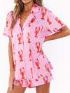 Sunday Morning PJ Set in Pink Lobster Jersey