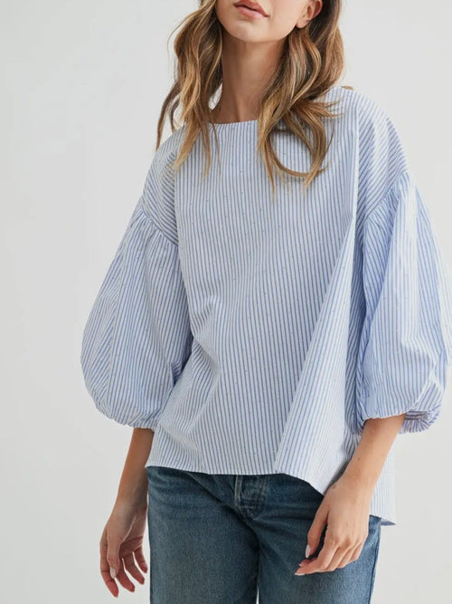 Sparks & Stripes Blouse in Blue