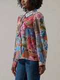 Melani Blouse in Tropical Blues