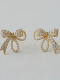 Pearl & CZ Bowknot Studs
