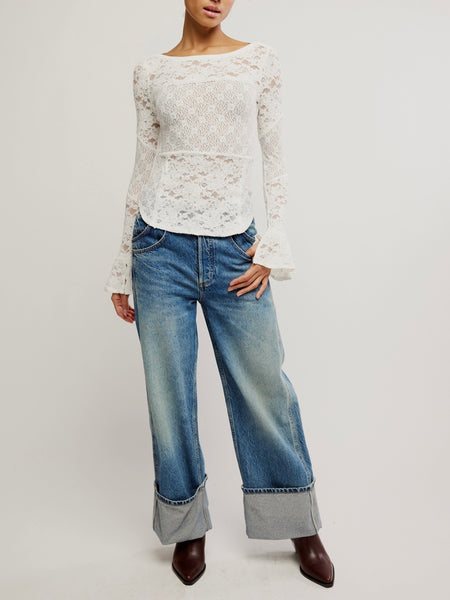 Lace Layering Long Sleeve in Sugar Swizzle