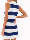 Zoe Button Sweater Dress in Sailor Blue Stripe Knit