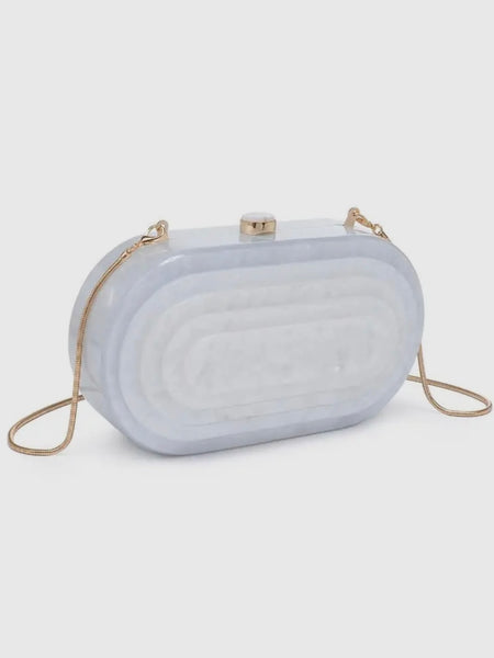 Retro Acrylic Evening Bag in Ivory
