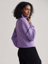 Carmen Rib Knit Zip Through in Mauve Smoke