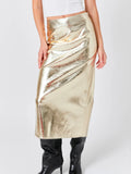 Foil My Plans Skirt in Gold