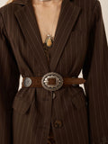 Clandestine Suede Belt in Chocolate