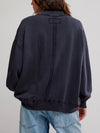 Palm Springs Turtle Graphic Sweatshirt in Washed Black Combo