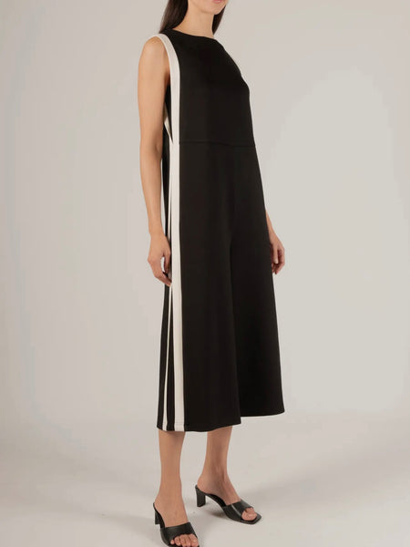 Adelaide Contrast Stripe Jumpsuit in Black
