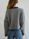 Piper Cardigan in Charcoal Stripe