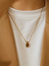 Dax Natural Stone Necklace in Brown