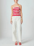 Hey Sailor Stripe Tube Top in Red