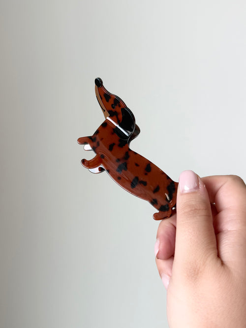 Dachshund Hair Clip in Tortoise