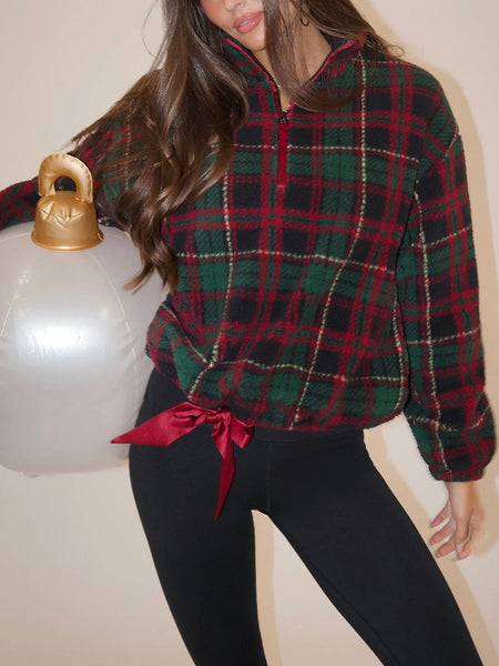 Leona Sherpa Jacket in Pine Hollow Plaid