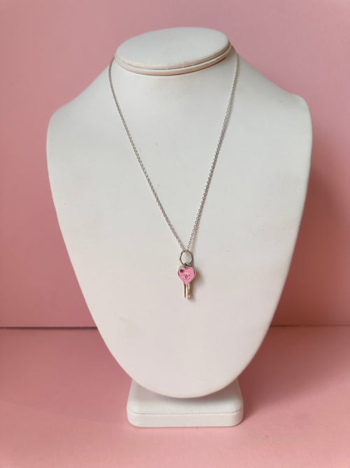 Very Vintage 77 Key Necklace in Pink