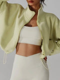 Put It In Reverse Cropped Jacket in Lime