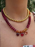 Felix Beaded Necklace in Maroon