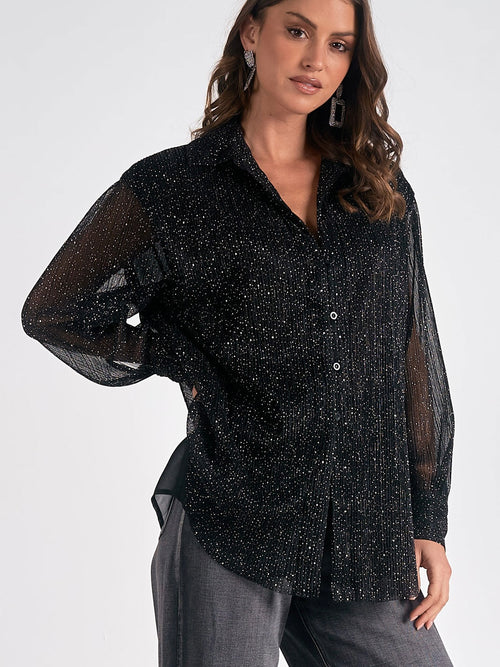 Subtle Shimmer Blouse in Black