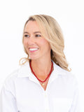 Alys Wild Boar Necklace in Red Coral