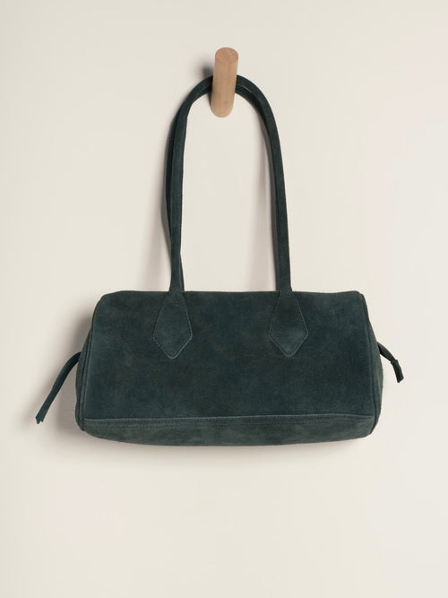 Sierra Suede Shoulder Bag in Emerald