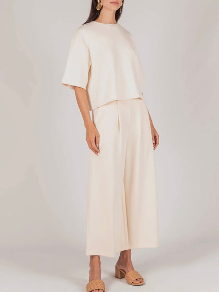 Butter Culotte Pants in Eggshell