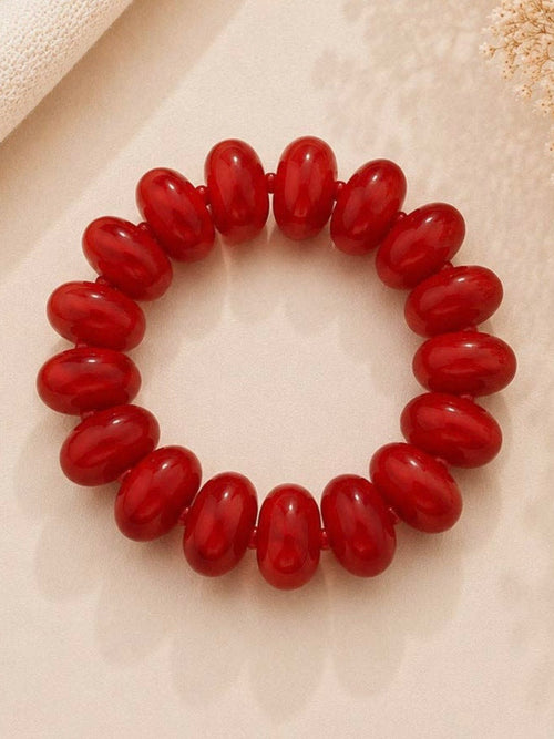 Bauble Stretch Bracelet in Red