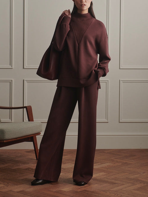 The Extra Wide Leg Pant 29.5 in Deep Mahogany