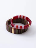 Glass Bracelet Set in Guava