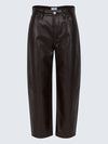 Eli Faux Leather Pant in French Roast