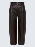 Eli Faux Leather Pant in French Roast