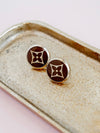 Repurposed Brown Flower Stud
