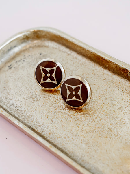 Repurposed Brown Flower Stud
