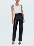 Cassie Faux Leather Pant in Onyx