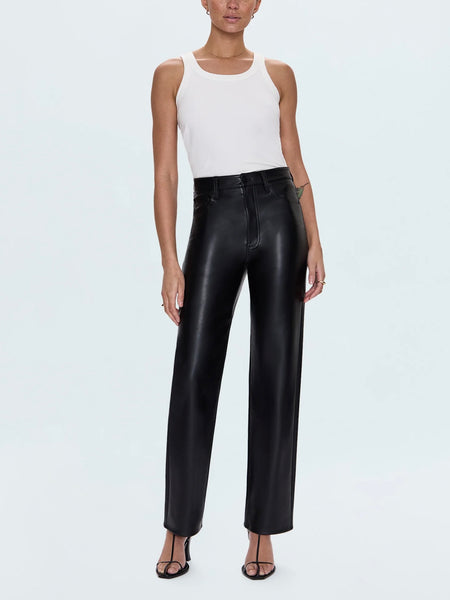 Cassie Faux Leather Pant in Onyx