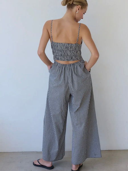 Gingham & Go Jumpsuit in Black