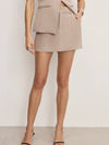 Luxe Suiting Mini Skirt in Mineral