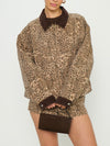 Carter Bomber Jacket in Mod Leopard Denim