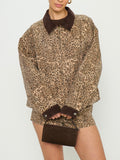 Carter Bomber Jacket in Mod Leopard Denim