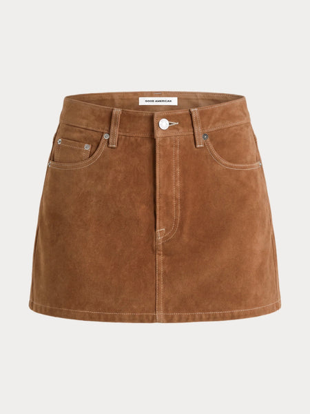The Better Than Suede Mini Skirt in Cafe Clay