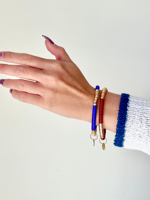 Layered Disc Bracelet in Blue